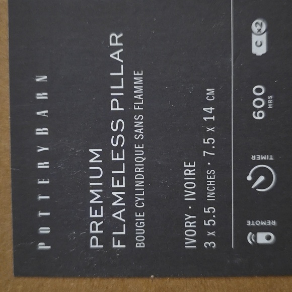 Premium Flickering Flameless Wax Pillar Candle, Retail Price, White & Ivory  - Picture 11 of 11
